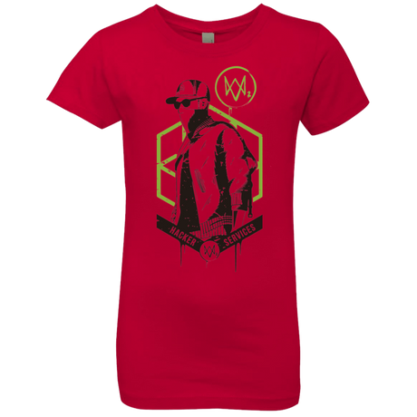 T-Shirts Red / YXS Watch Dogs 2 Hacker Services Girls Premium T-Shirt