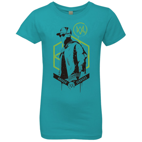 T-Shirts Tahiti Blue / YXS Watch Dogs 2 Hacker Services Girls Premium T-Shirt