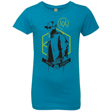 T-Shirts Turquoise / YXS Watch Dogs 2 Hacker Services Girls Premium T-Shirt