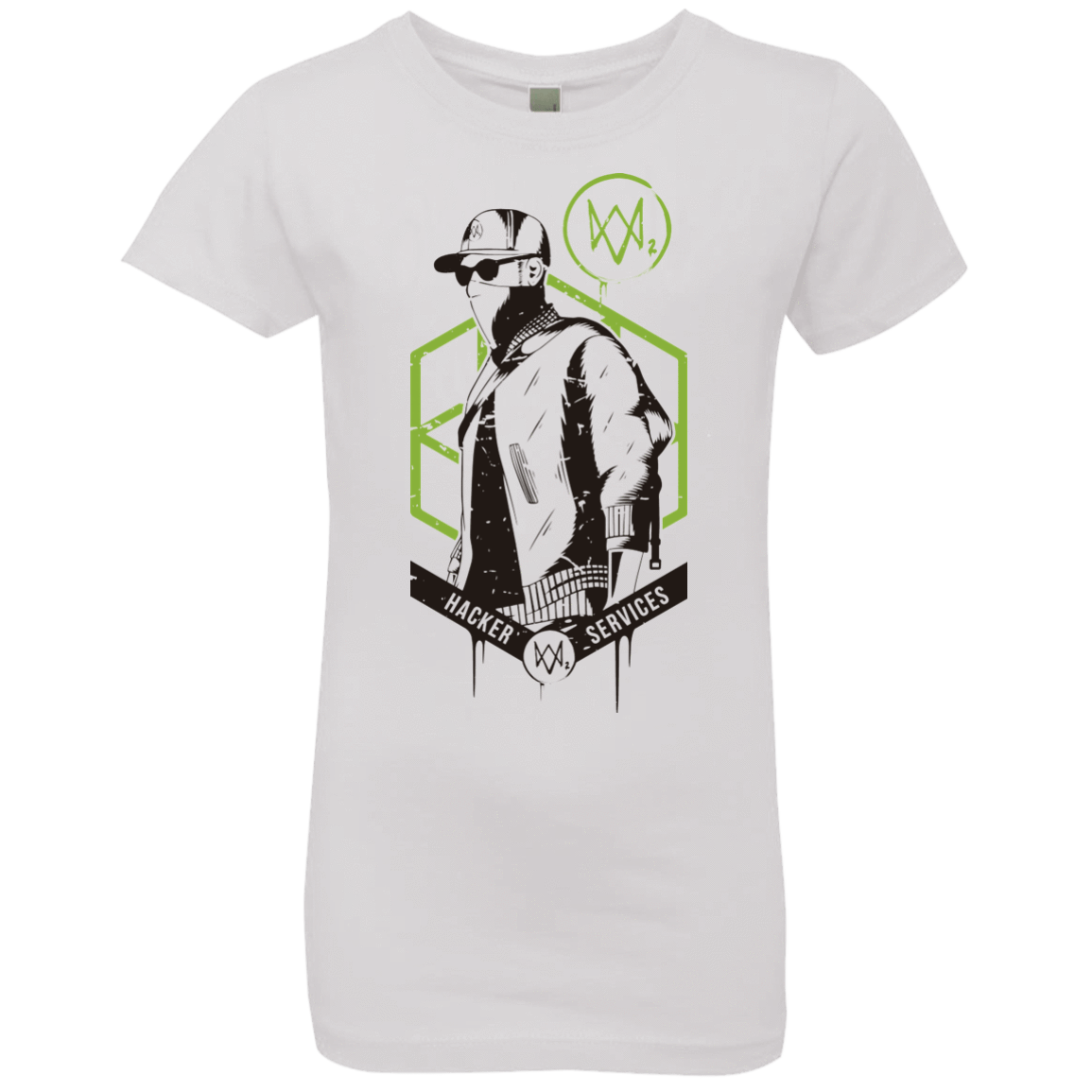 T-Shirts White / YXS Watch Dogs 2 Hacker Services Girls Premium T-Shirt