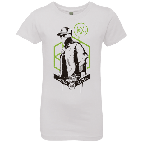 T-Shirts White / YXS Watch Dogs 2 Hacker Services Girls Premium T-Shirt