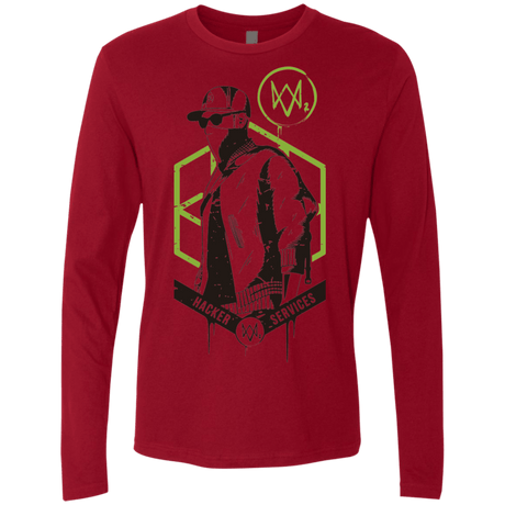 T-Shirts Cardinal / Small Watch Dogs 2 Hacker Services Men's Premium Long Sleeve