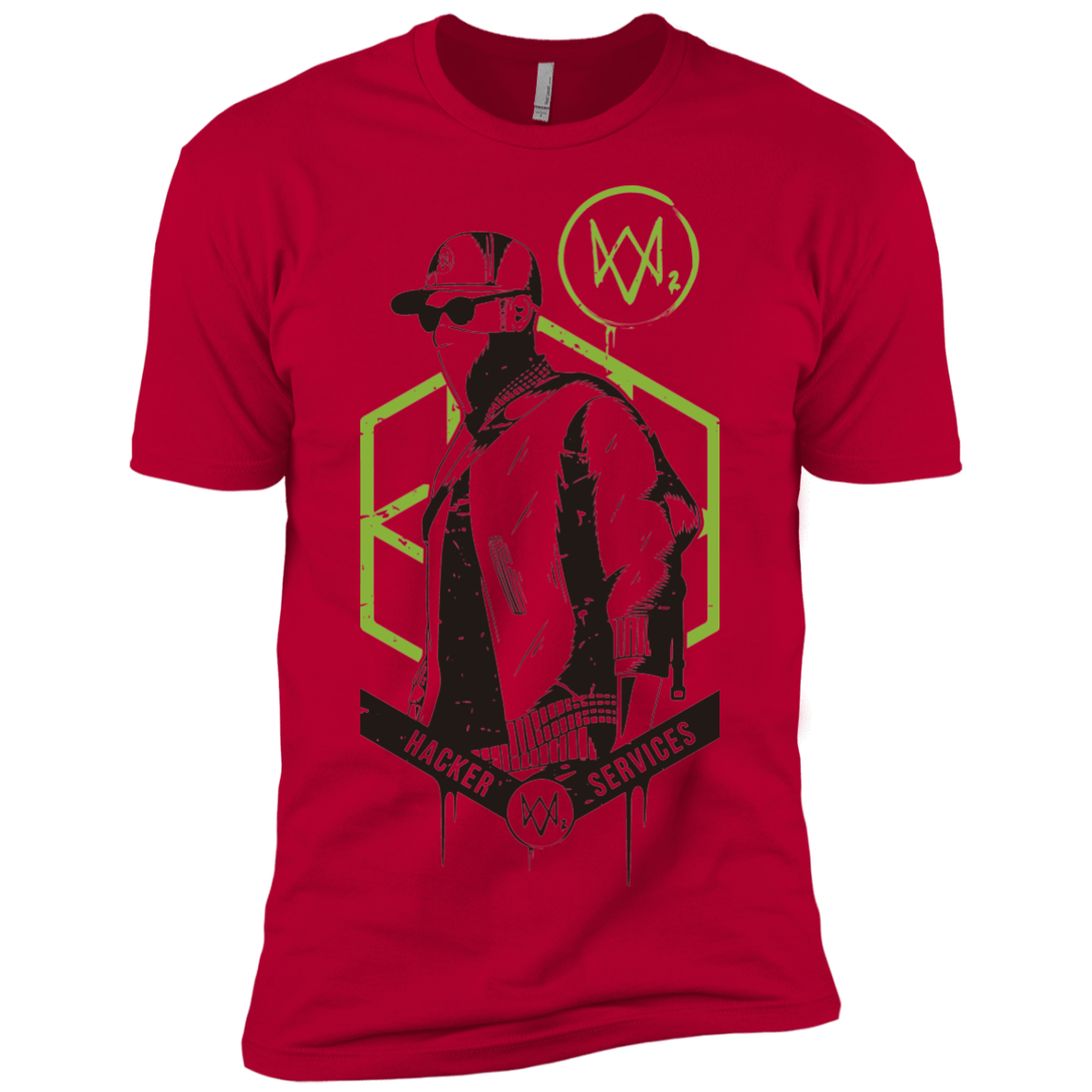 T-Shirts Red / X-Small Watch Dogs 2 Hacker Services Men's Premium T-Shirt