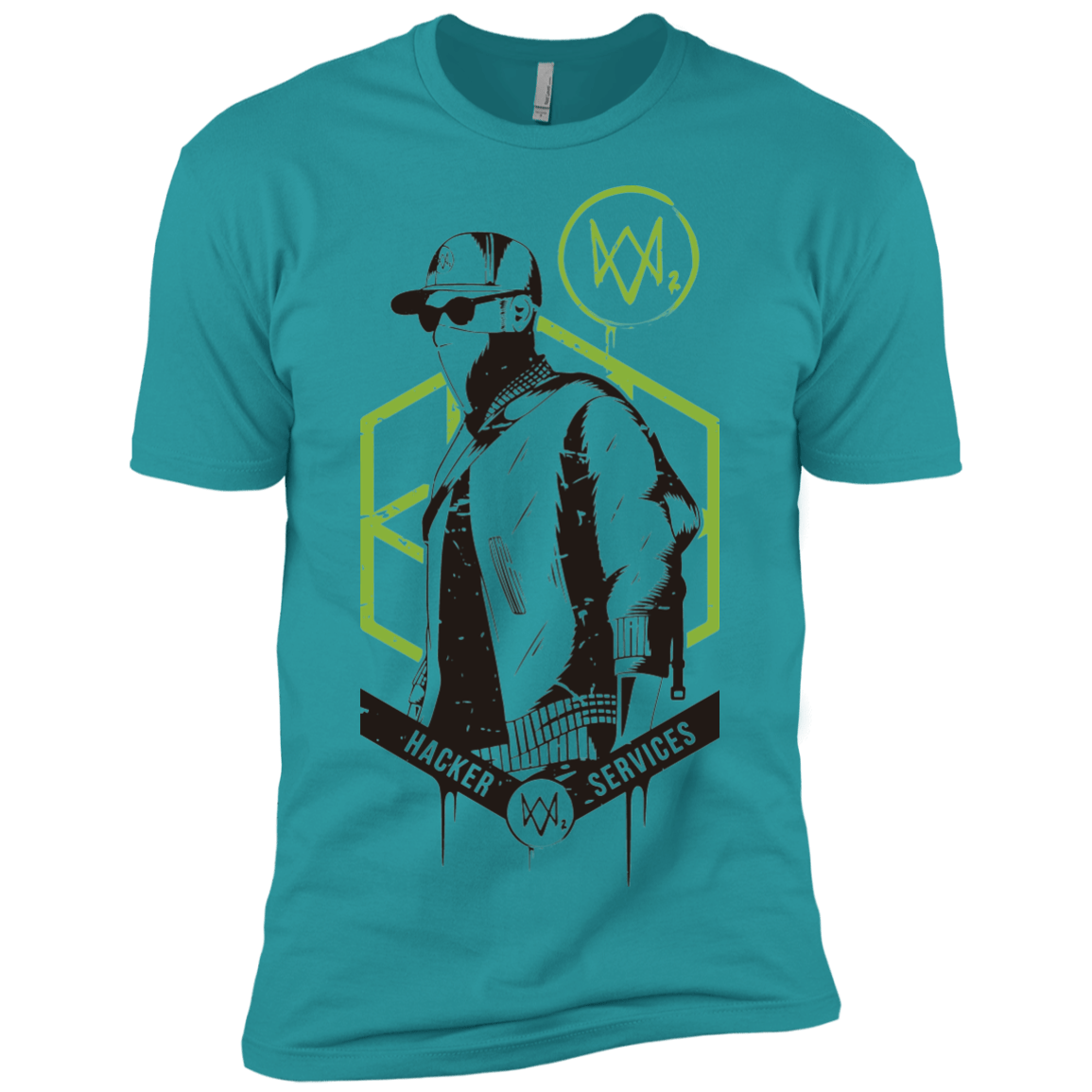 T-Shirts Tahiti Blue / X-Small Watch Dogs 2 Hacker Services Men's Premium T-Shirt