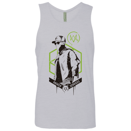 T-Shirts Heather Grey / Small Watch Dogs 2 Hacker Services Men's Premium Tank Top