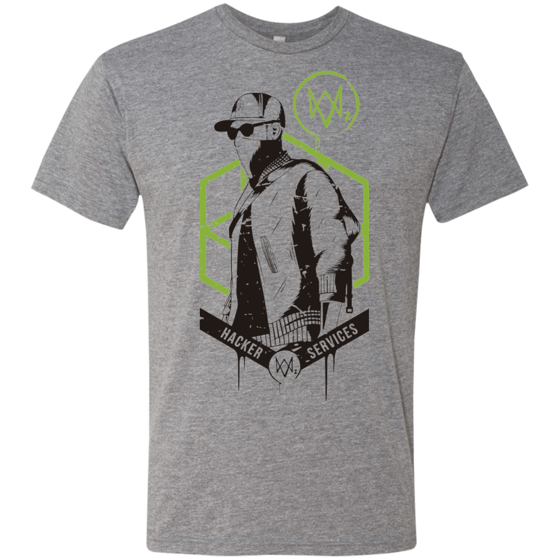 T-Shirts Premium Heather / Small Watch Dogs 2 Hacker Services Men's Triblend T-Shirt