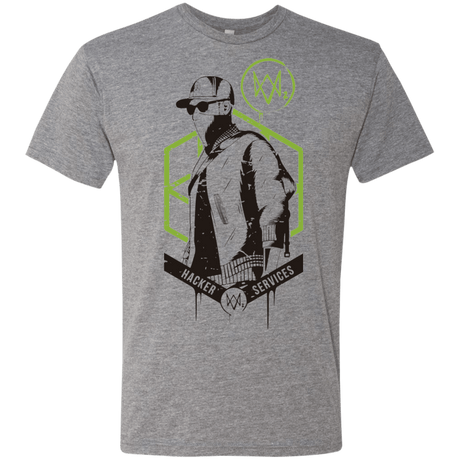 T-Shirts Premium Heather / Small Watch Dogs 2 Hacker Services Men's Triblend T-Shirt