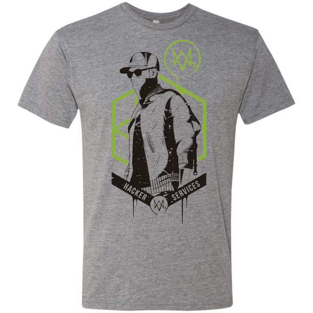 T-Shirts Premium Heather / Small Watch Dogs 2 Hacker Services Men's Triblend T-Shirt