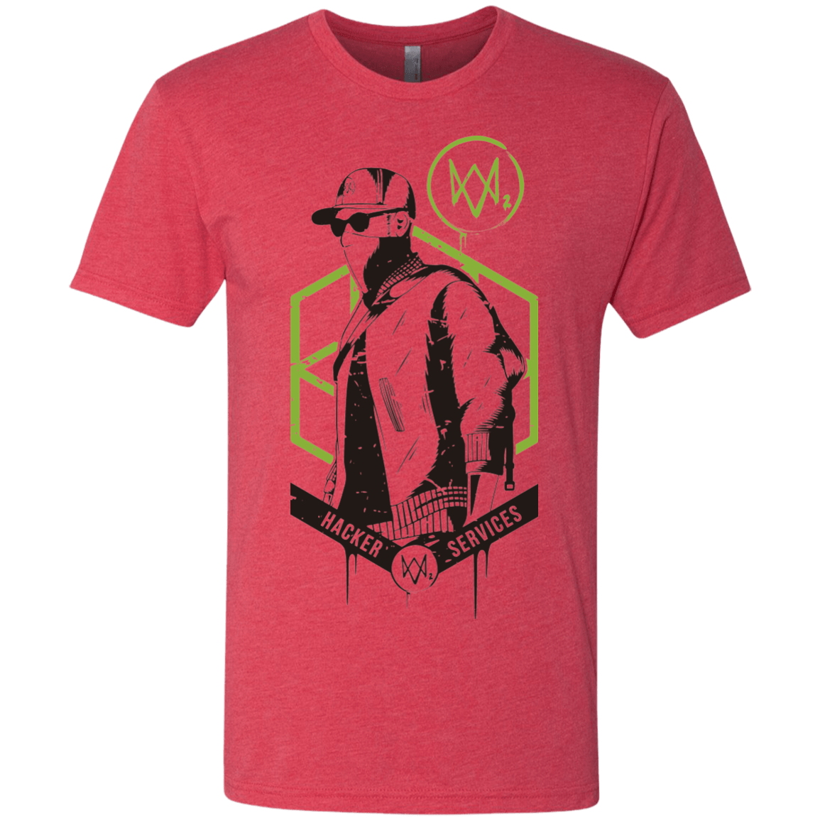 T-Shirts Vintage Red / Small Watch Dogs 2 Hacker Services Men's Triblend T-Shirt
