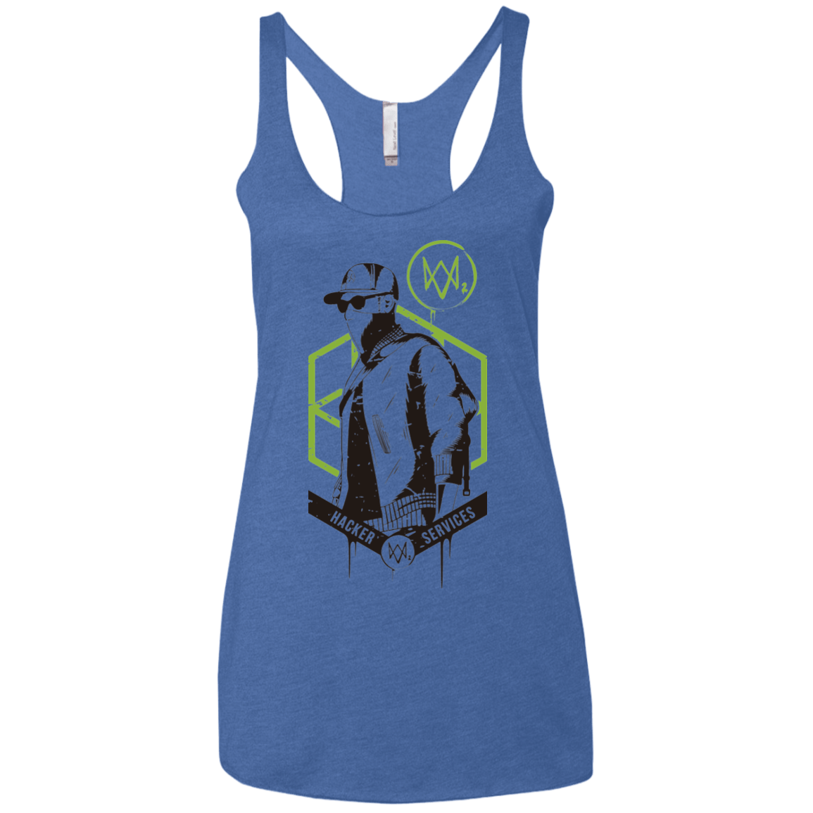 T-Shirts Vintage Royal / X-Small Watch Dogs 2 Hacker Services Women's Triblend Racerback Tank