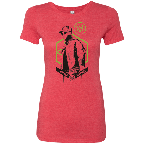 T-Shirts Vintage Red / Small Watch Dogs 2 Hacker Services Women's Triblend T-Shirt
