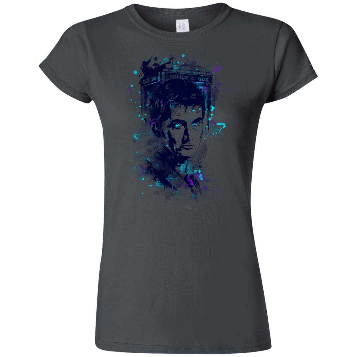 T-Shirts Charcoal / S Water Colors Tenth Doctor Junior Slimmer-Fit T-Shirt