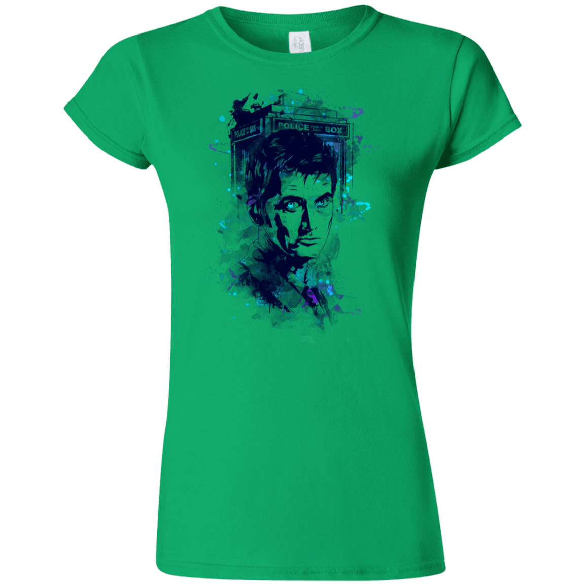 T-Shirts Irish Green / S Water Colors Tenth Doctor Junior Slimmer-Fit T-Shirt