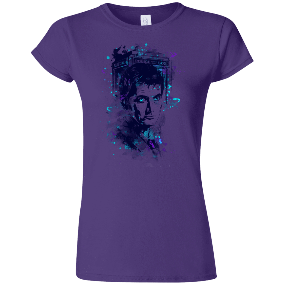 T-Shirts Purple / S Water Colors Tenth Doctor Junior Slimmer-Fit T-Shirt