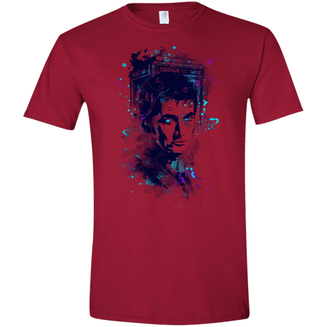 T-Shirts Cardinal Red / S Water Colors Tenth Doctor Men's Semi-Fitted Softstyle
