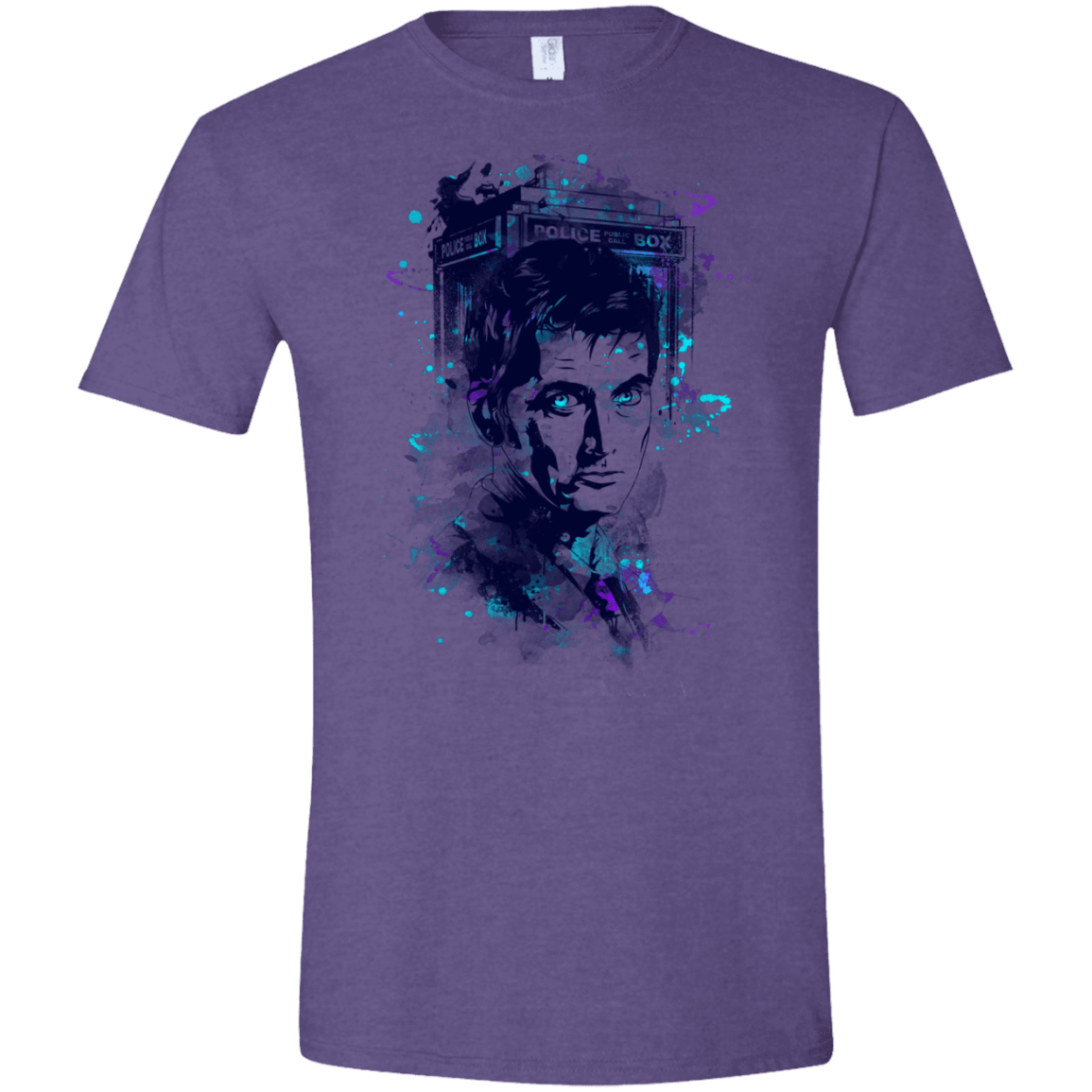 T-Shirts Heather Purple / S Water Colors Tenth Doctor Men's Semi-Fitted Softstyle
