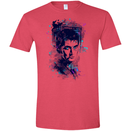 T-Shirts Heather Red / S Water Colors Tenth Doctor Men's Semi-Fitted Softstyle