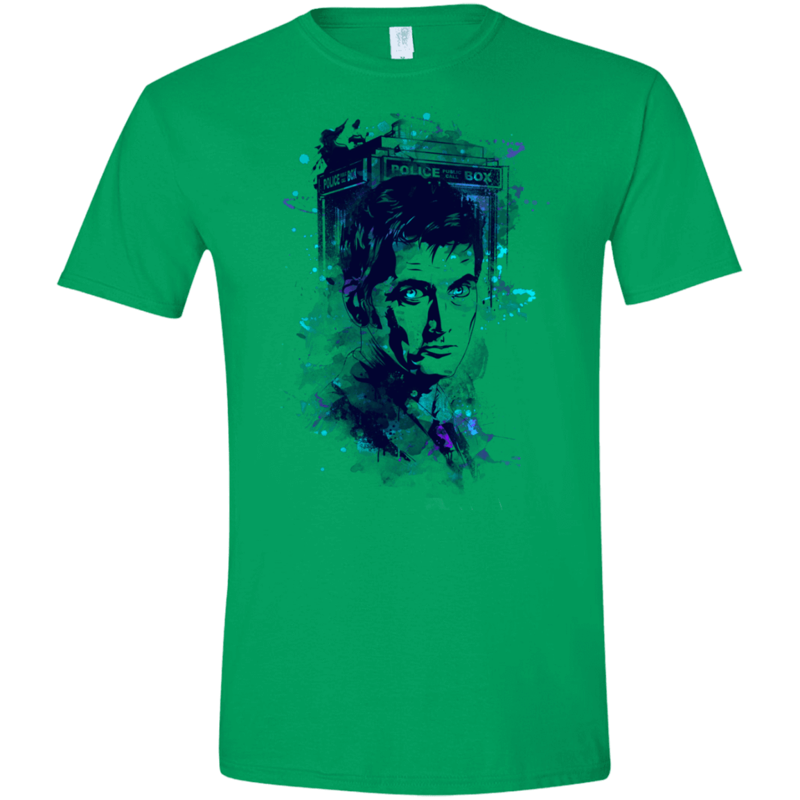 T-Shirts Irish Green / S Water Colors Tenth Doctor Men's Semi-Fitted Softstyle