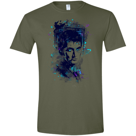 T-Shirts Military Green / S Water Colors Tenth Doctor Men's Semi-Fitted Softstyle