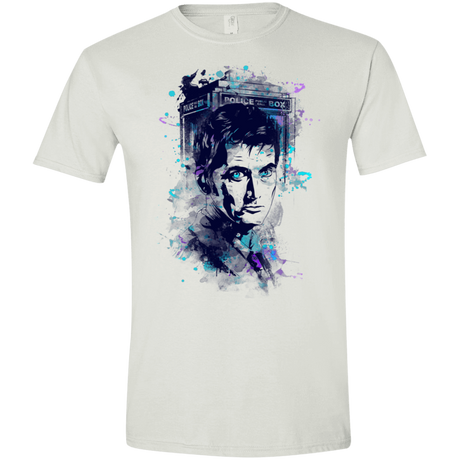 T-Shirts White / X-Small Water Colors Tenth Doctor Men's Semi-Fitted Softstyle