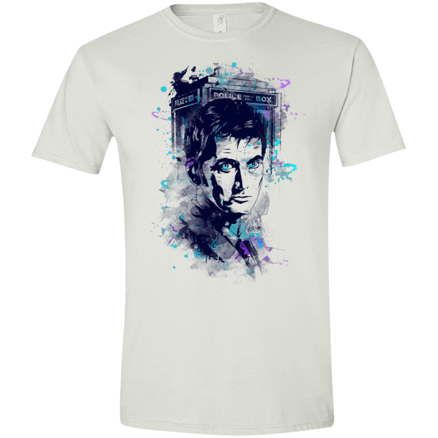 T-Shirts White / X-Small Water Colors Tenth Doctor Men's Semi-Fitted Softstyle