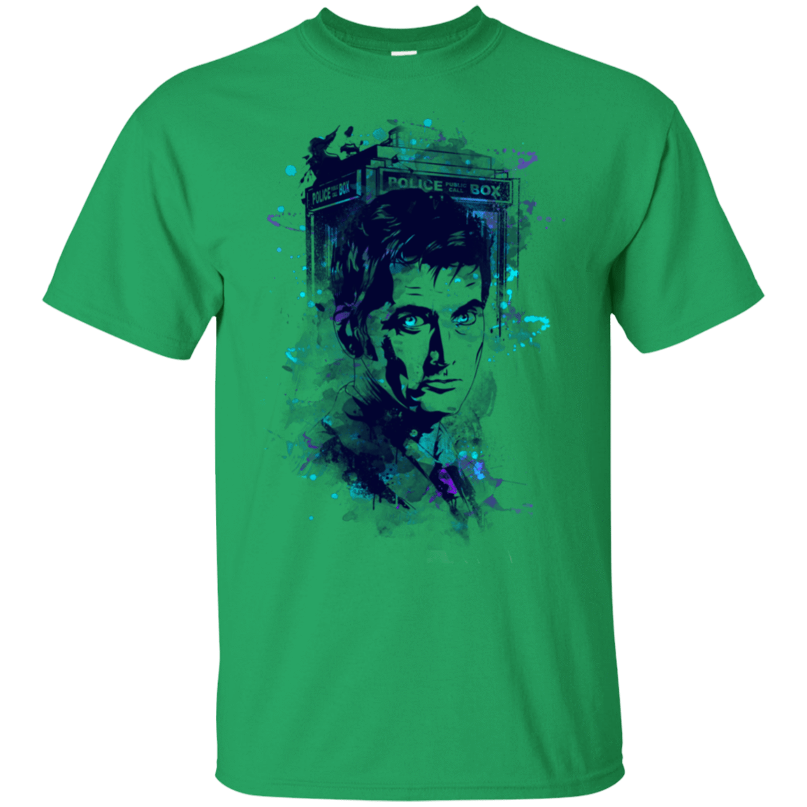 T-Shirts Irish Green / S Water Colors Tenth Doctor T-Shirt