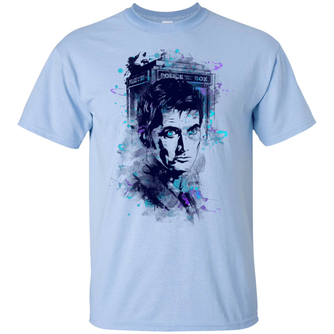 T-Shirts Light Blue / S Water Colors Tenth Doctor T-Shirt