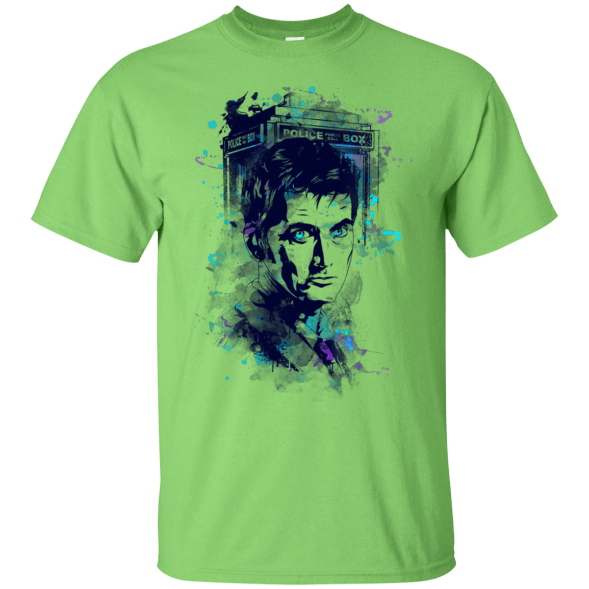 T-Shirts Lime / S Water Colors Tenth Doctor T-Shirt