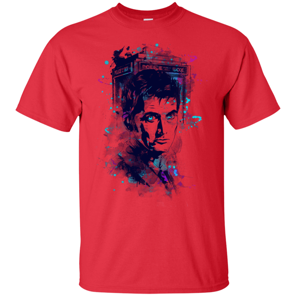 T-Shirts Red / S Water Colors Tenth Doctor T-Shirt
