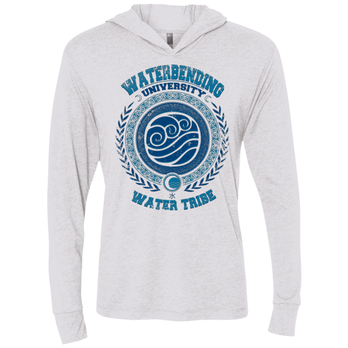 T-Shirts Heather White / X-Small Waterbending University Triblend Long Sleeve Hoodie Tee
