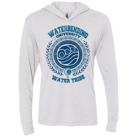 T-Shirts Heather White / X-Small Waterbending University Triblend Long Sleeve Hoodie Tee