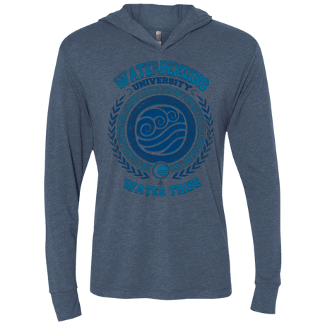 T-Shirts Indigo / X-Small Waterbending University Triblend Long Sleeve Hoodie Tee