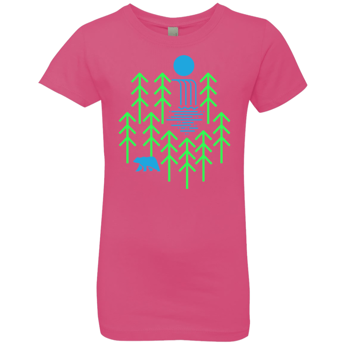 T-Shirts Hot Pink / YXS Waterfall Lake Girls Premium T-Shirt