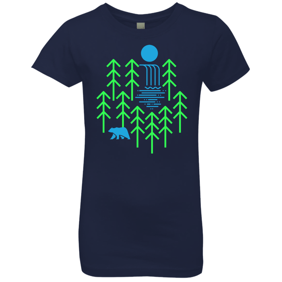 T-Shirts Midnight Navy / YXS Waterfall Lake Girls Premium T-Shirt