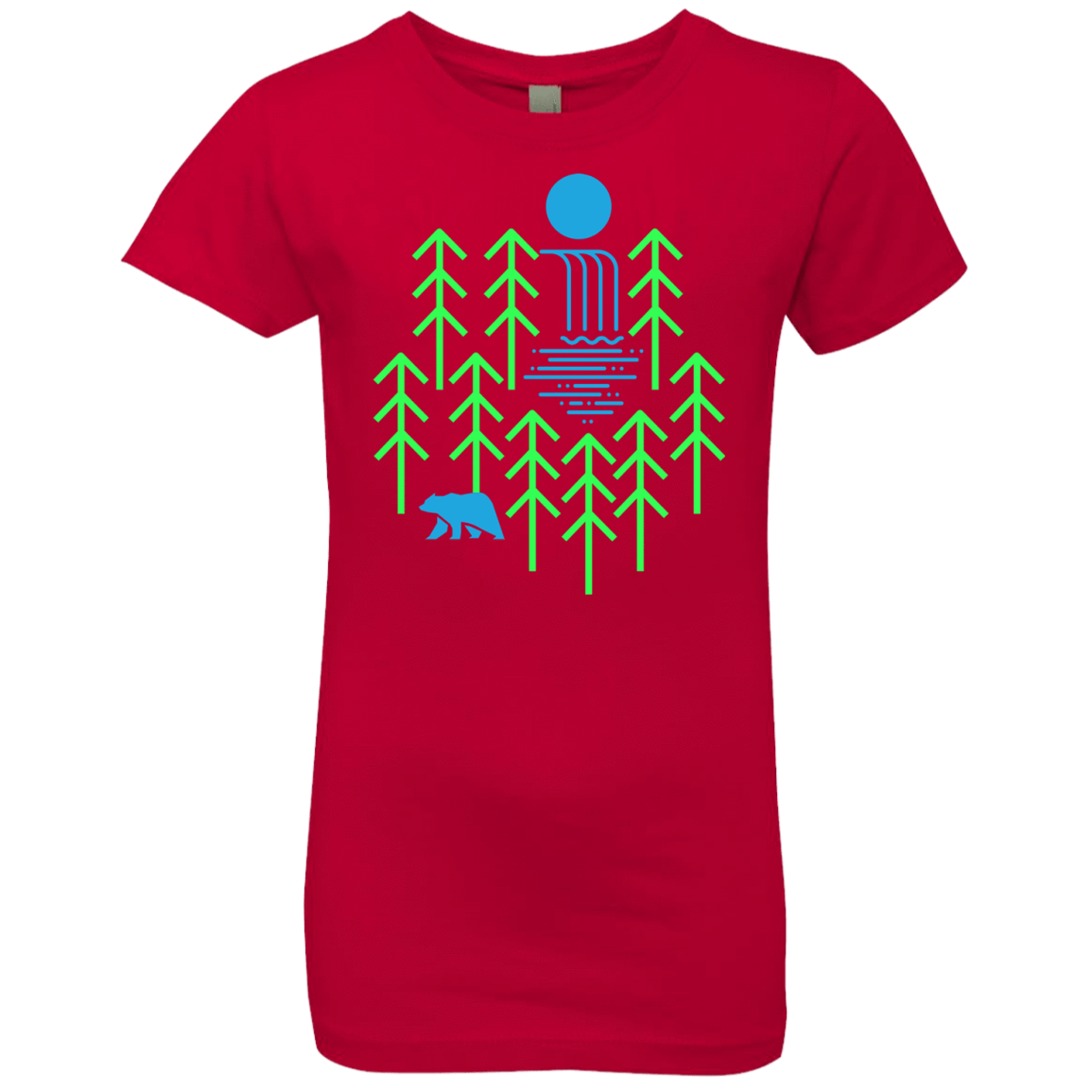 T-Shirts Red / YXS Waterfall Lake Girls Premium T-Shirt