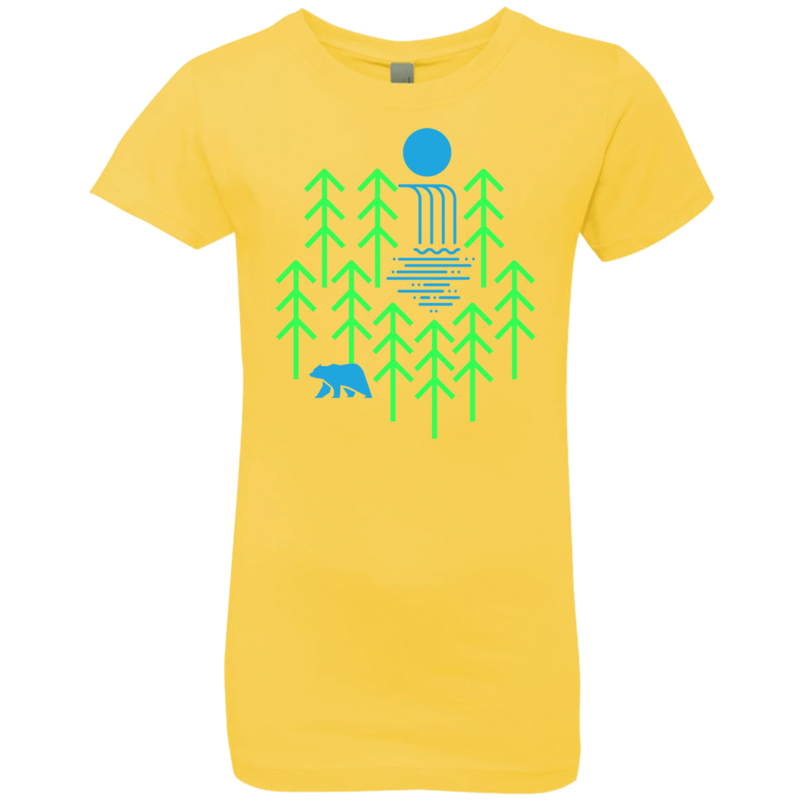 T-Shirts Vibrant Yellow / YXS Waterfall Lake Girls Premium T-Shirt
