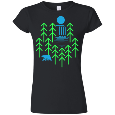 T-Shirts Black / S Waterfall Lake Junior Slimmer-Fit T-Shirt