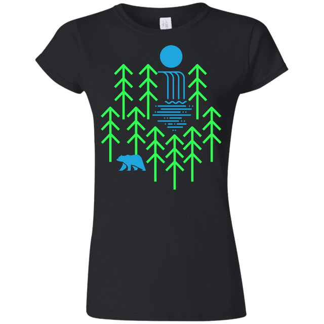 T-Shirts Black / S Waterfall Lake Junior Slimmer-Fit T-Shirt