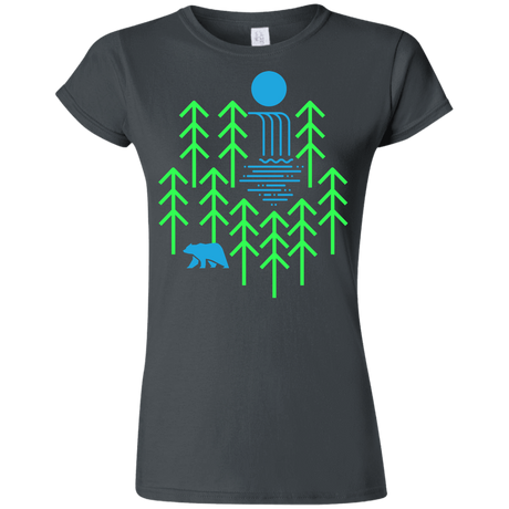 T-Shirts Charcoal / S Waterfall Lake Junior Slimmer-Fit T-Shirt