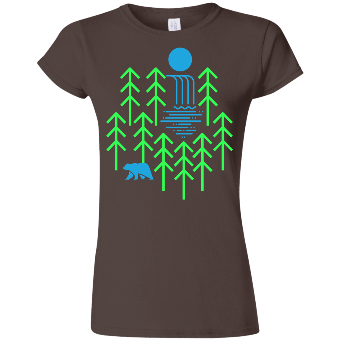 T-Shirts Dark Chocolate / S Waterfall Lake Junior Slimmer-Fit T-Shirt