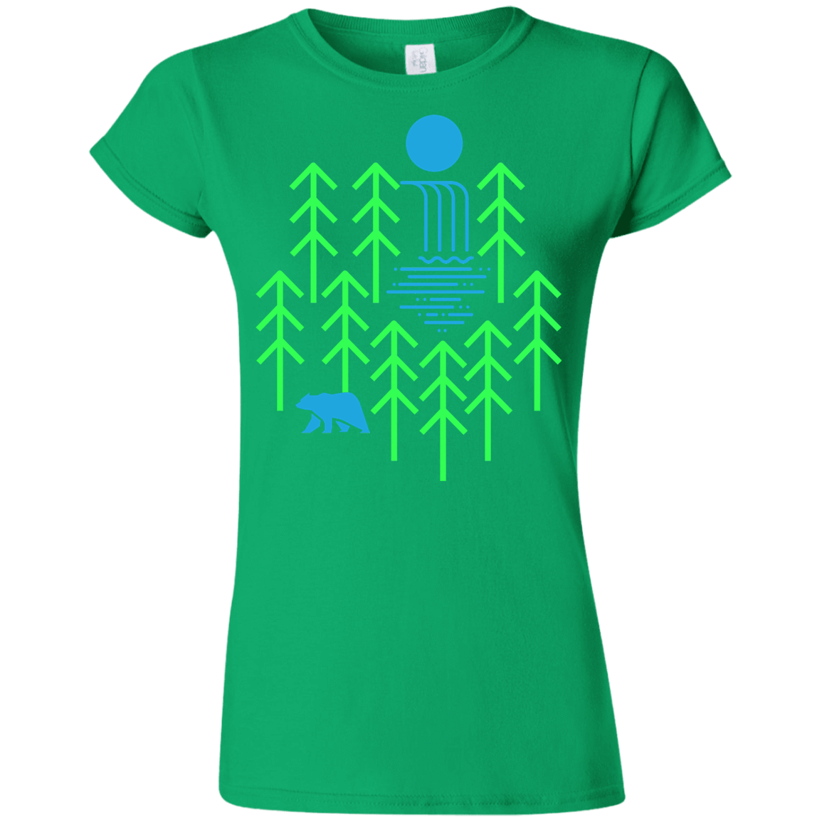 T-Shirts Irish Green / S Waterfall Lake Junior Slimmer-Fit T-Shirt