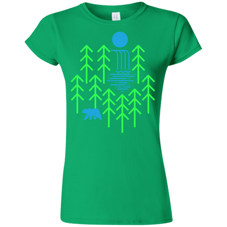 T-Shirts Irish Green / S Waterfall Lake Junior Slimmer-Fit T-Shirt