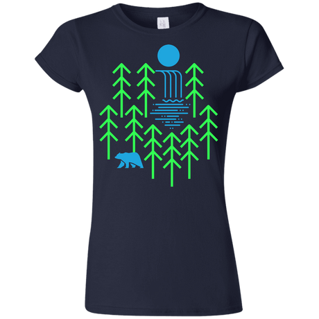 T-Shirts Navy / S Waterfall Lake Junior Slimmer-Fit T-Shirt