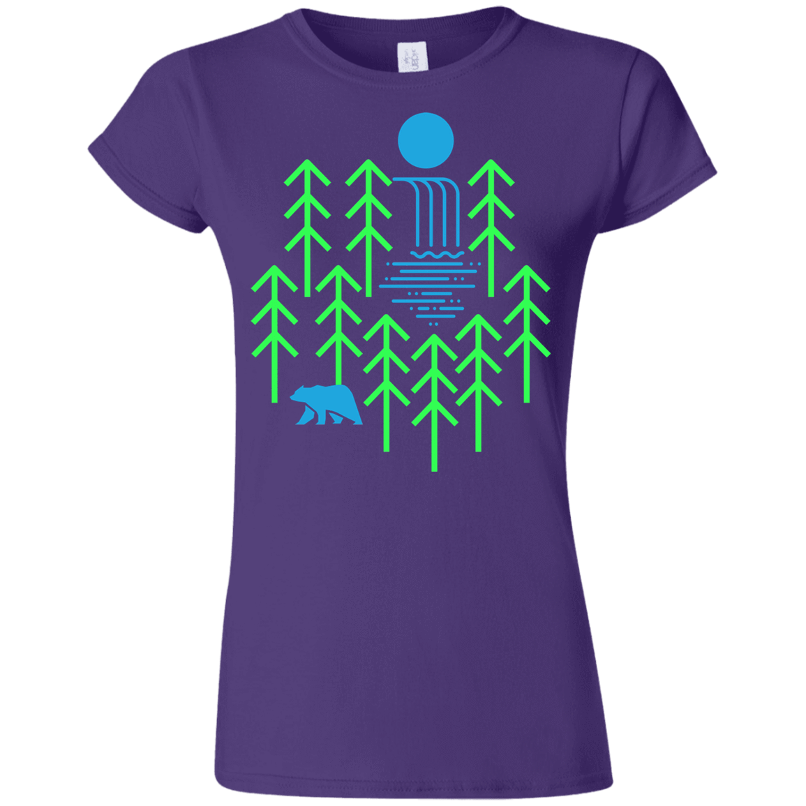 T-Shirts Purple / S Waterfall Lake Junior Slimmer-Fit T-Shirt