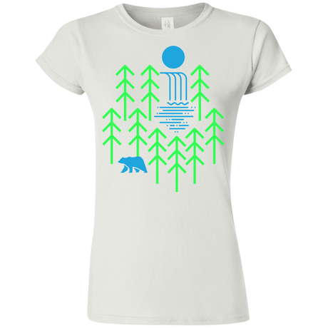 T-Shirts White / S Waterfall Lake Junior Slimmer-Fit T-Shirt