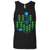 T-Shirts Black / S Waterfall Lake Men's Premium Tank Top