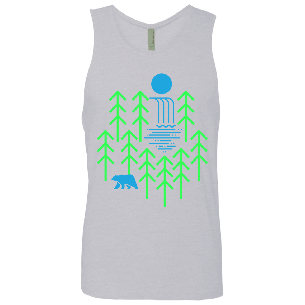 T-Shirts Heather Grey / S Waterfall Lake Men's Premium Tank Top