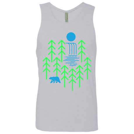 T-Shirts Heather Grey / S Waterfall Lake Men's Premium Tank Top