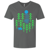 T-Shirts Heavy Metal / X-Small Waterfall Lake Men's Premium V-Neck