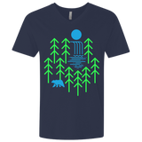 T-Shirts Midnight Navy / X-Small Waterfall Lake Men's Premium V-Neck